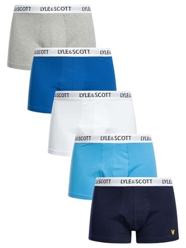 Image of Lyle & Scott Mens 5 Pack Core Trunks Peact/Blue/White M