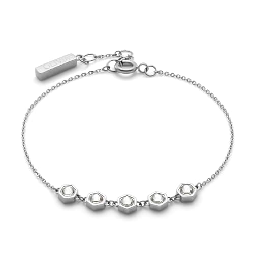 Image of Olivia Burton Women's EVER STACKED Collection Bracelet in Stainless Steel with Charms Embellished with Crystals - 24100347