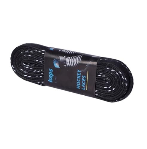 Image of Kaps Professional Ice Hockey Skate Laces Waxed, Inline Roller Blading Skating, Quality Cotton, Made in Europe (305 cm - 120 inch - Black)