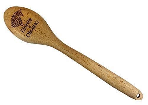 Image of Game of Thrones Inspired House Stark "Dinner is Coming" Large Wooden Spoon
