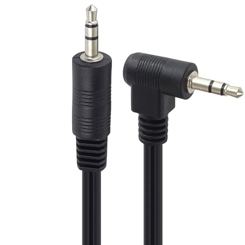 Image of PremiumCord Stereo Jack Cable 1 m 3.5 mm Stereo Jack Male to Male 90° Aux Headset Audio Connection Cable for TV Mobile Phones MP3 HiFi Shielded Colour Black
