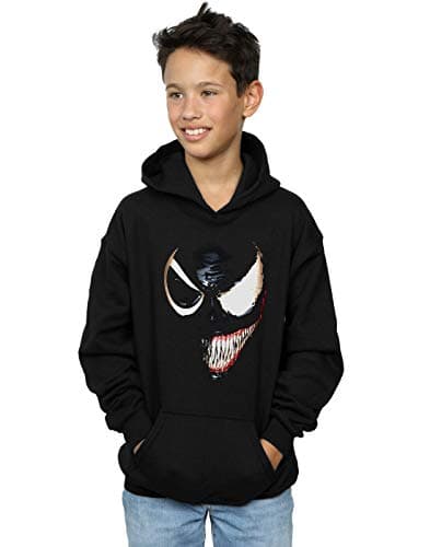 Image of Marvel Boys Venom Split Face Hoodie Black 5-6 Years