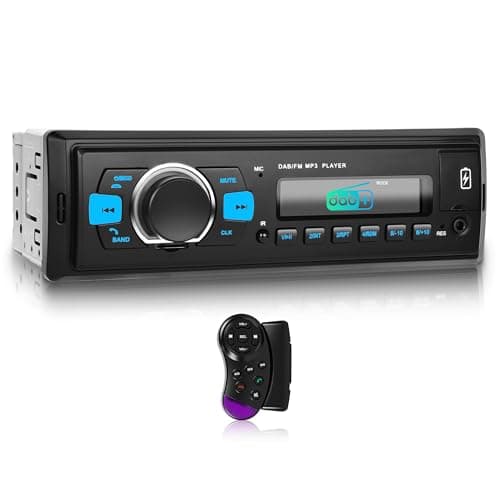 Image of DAB/DAB+ Car Stereo 1 Din Car Radio Single Din Stereo with FM Radio Bluetooth 4.2 Hands-Free Call/Music, USB/AUX Play Steering wheel control EQ