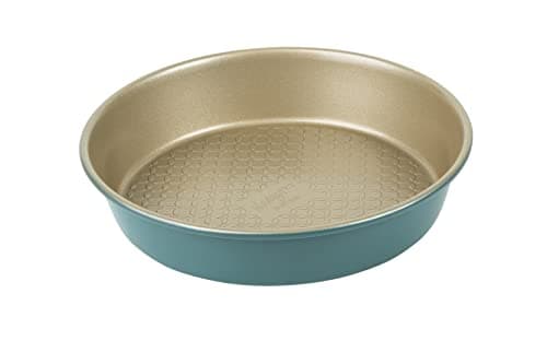 Image of Prestige x Nadiya Round 9 Inch Cake Tins for Baking - Non Stick Round Cake Tin, Dishwasher Safe Steel Bakeware, Teal & Gold