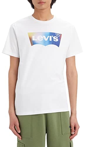 Image of Levi's Men's Graphic Crewneck Tee T-Shirt, Batwing Blur Fill White+, M