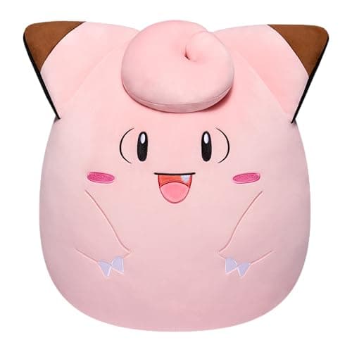 Image of Squishmallows Original Pokémon 14-Inch Clefairy Plush - Add Clefairy to your Squad, Ultrasoft Stuffed Animal Medium Plush, Official Kelly Toy Plush