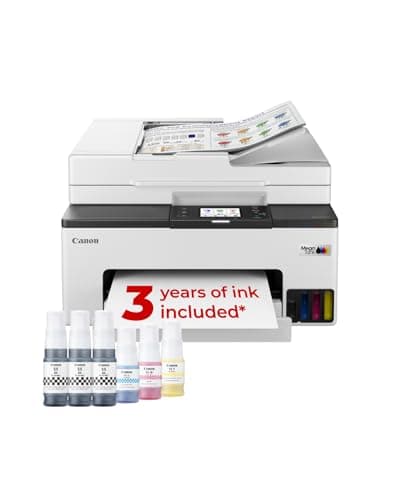 Image of Canon MAXIFY GX2050 Wireless Colour All-in-One Refillable MegaTank Inkjet Printer - A4 Print, Copy, Scan, Fax, ADF - Wi-Fi, Cloud, Ethernet Connectivity - Home Office Printer, Includes 6 x Ink Bottles