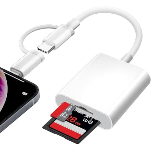 Image of [Apple MFi Certified] SD Card Reader for iPhone Lightning & USB C Memory Card Reader Support SD/Micro SD/SDHC/SDXC/MMC Trail Camera Viewer SD Card Adapter for iPhone 17/16/15/iPad/MacBook Plug & Play