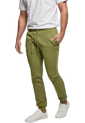 Image of Urban Classics Men's Jogging Bottoms Organic Cotton Organic Basic Sweatpants Sports Trousers for Men in Many Colours, Sizes S - 5XL, Newolive, S