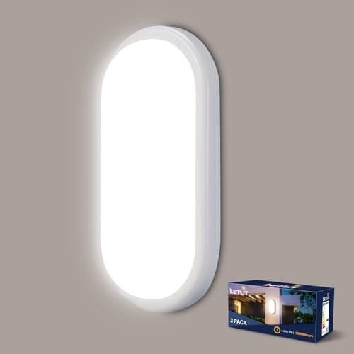 Image of Letlit 18W LED Wall Light Outside, IP65 Bathroom Bulkhead Light, LED Ceiling Light, 1800LM 4000K Porch Light for Indoor