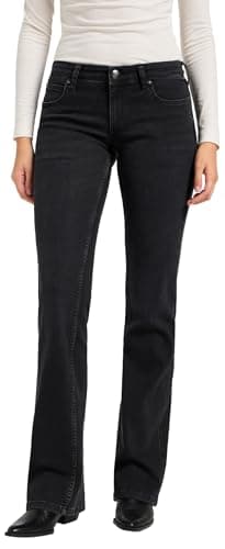 Image of Lee Women's Jessica Low Rise Bootcut Fit Bootcut Leg Jeans, True to Black, 26W x 33L
