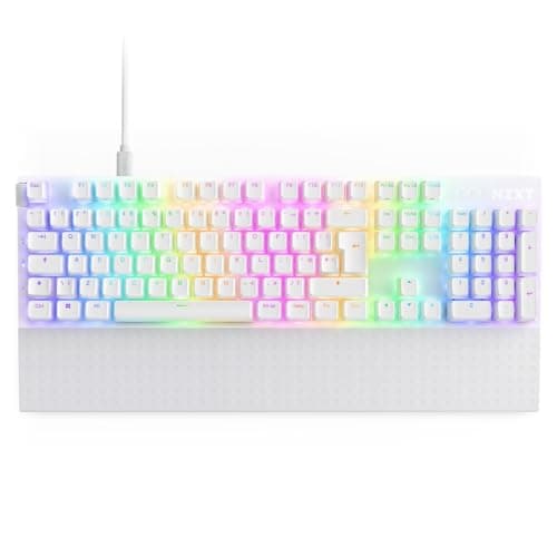 Image of NZXT Function 2-2024 Full-Size Optical Gaming Keyboard | Illuminated RGB | 8K Polling Rate | Linear Optical Switches | Adjustable Actuation | Hot Swappable | Wrist Rest | White UK (QWERTY)