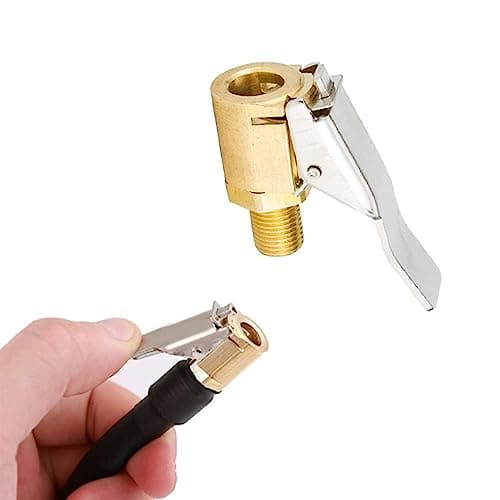 Image of Gunwon 1Pcs Brass Tyre Valve Air Pump Clip,Air Chuck Tire Inflator Compressor Pump Connect Locking Tire Inflator Air Chuck Adapter,Car Universal Tyre Tire Inflator Valve Connector for Car Truck 8mm