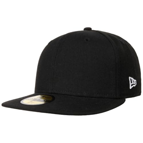 Image of New Era 59Fifty Essential CapEra Men - Flat Brim Cap Baseball Fitted Closed Back, with Peak Winter Autumn Spring Summer All-Season - 7 3/4 (61,5 cm) Black