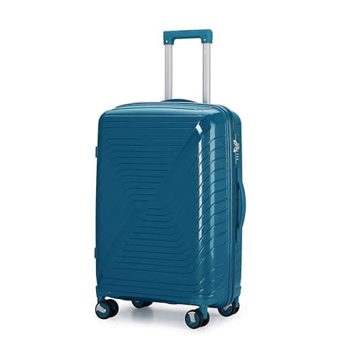 Image of Aerostar 24” Medium Lightweight PP Hard Suitcase 4 Silent Spinner Wheels Check-in Luggage Integrated TSA Combination Lock for 15 to 20kg (Navy Blue, 75 Litre)