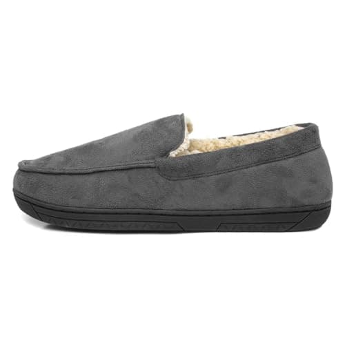 Image of The Slipper Company Otis Mens Grey Moccasin - Size 8 UK - Grey