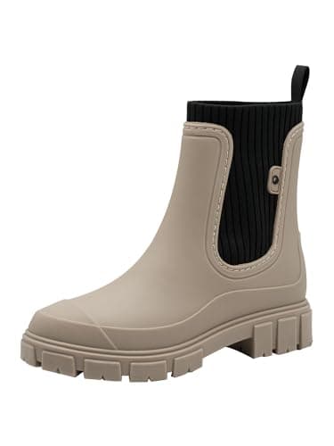 Image of Jana Women’s Slip-On Ankle Boots Vegan, Taupe, 5 UK