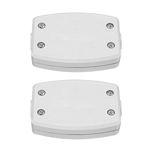 Image of 2 Pack 3-Terminal Mains Termination Box, Electrical Cable Junction Box PC Housing, 13A 250V, Compatible with 2 & 3-Core Cables for Indoor Wiring, Lighting Power Systems, Compact Safe (White)