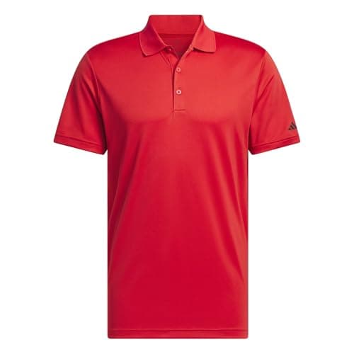 Image of adidas Men's Core Performance Primegreen Polo Shirt, Collegiate red, M