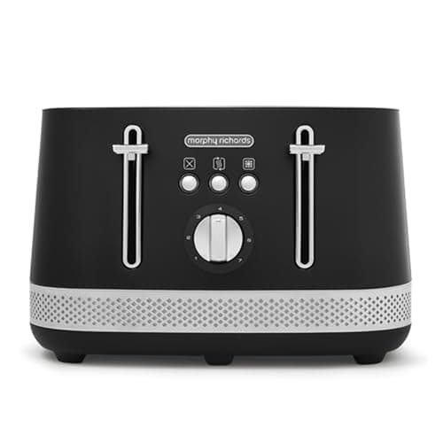Image of Morphy Richards Illumination 4 Slice Toaster, 7 Toast Settings, Browning Controls, Variable Width Slots, Auto Pop-up, Removeable Crumb Tray, Cord Storage, 1500W, Black, 248020