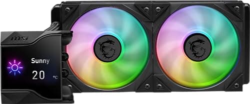 Image of MSI MPG CORELIQUID D240 ARGB CPU Liquid Cooler - 2.4" IPS LCD Screen - 240mm Radiator – LGA 1700 & AM5 Ready - Double 120mm ARGB PWN Fans