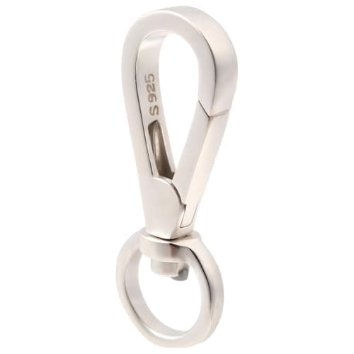 Image of Beebeecraft 925 Sterling Silver Keychain Clasp Swivel Spring Key Ring Lobster Clasp Clip Hook Carabiner Buckle for DIY Crafts Making Finding