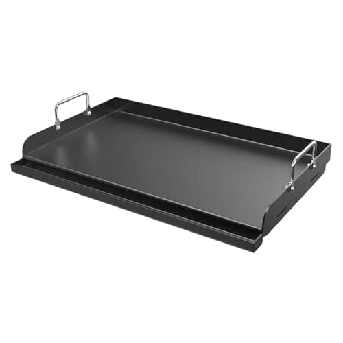 Image of GFTIME Universal Griddle Plancha 63 x 41cm for Most Gas Grills and Charcoal Grills, Universal BBQ Plancha Flat Top Plate for Gas Stove, Electric Grill, Nonstick Coating Large Rectangle Griddle