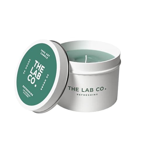 Image of The Lab Co. Luxury Scented Candle | 30hrs Burn Time | Refreshing Fragrance with Lime, Peppermint and Cucumber | 100% Vegan Soy Wax | 180g Wax Weight