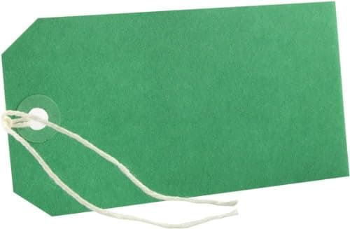 Image of 250 Pack - 120 x 60mm Green Coloured Strung Tags