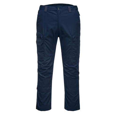 Image of Portwest T802 KX3 Ripstop Work Trousers Durable Stretch Fabric Adjustable Fit Multi-Pocket Utility Knee Pad Compatibility for Ultimate Comfort & Protection, Navy, 41