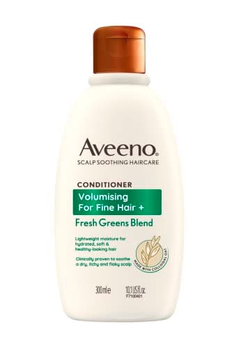Image of Aveeno Scalp Soothing Haircare Volumising Conditioner, Fresh Green Blend, with Colloidal Oat Extract, for Fine Hair, Soothes Dry, Itchy & Flaky Scalp, pH Balanaced, Clinically Proven, 300ml