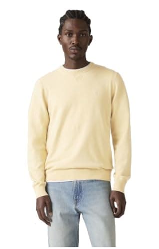 Image of Levi's Men's Sweatshirt Lightweight Housemark with Stretch, Crew Neck, Yellow (Rutabaga), XL