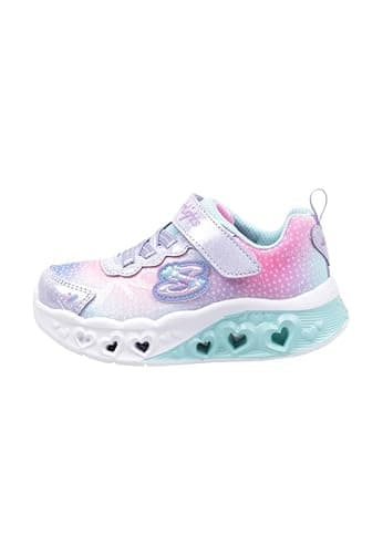 Image of Skechers Girl's Flutter Heart Lights Simply Love Sneakers, Lavender Synthetic/Mesh, 11.5 UK Child