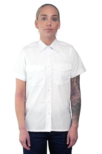 Image of Mirabella Health & Beauty Women's Pilot Shirt Short Sleeve White 16 UK