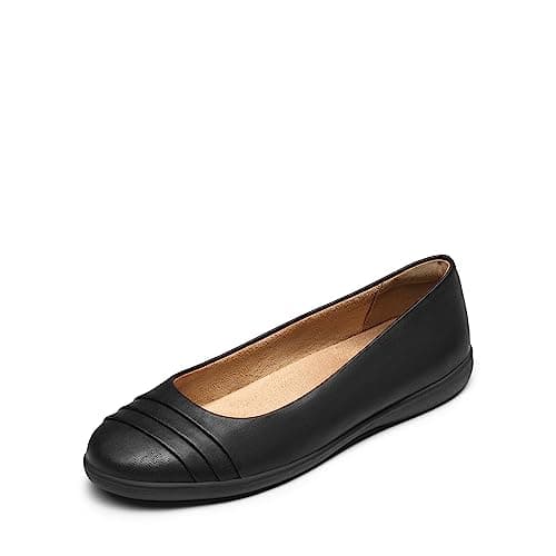 Image of DREAM PAIRS Women's Flats with Arch Support, Ballet Flats for Women Dressy Comfortable, Round Toe & Slip On Office Shoes SDFA2306W,Size 5.5,Black,SDFA2306W