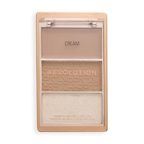 Image of Revolution The Bronze Icon, Highly Pigmented Bronzer Makeup Palette, Infused with Hyaluronic Acid for Glowing, Hydrated Skin, Divine Fair, 10g