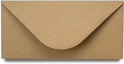 Image of DL (110mm x 220mm) Coloured Envelopes Perfect for Christmas Cards, Greeting Cards, Wedding/Party Invitations, Crafts and Many More - Pack of 12 (Brown Kraft)