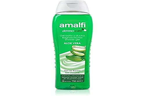 Image of Amalfi Aloe Vera Shower Gel 750ml,Hydrates Skin & Reduces Itchiness! Aloe Vera Plant Extract, Aids Against Sunburn, Aloe Vera Moisturiser combats Premature Ageing, Reduce Blemishes & Acne