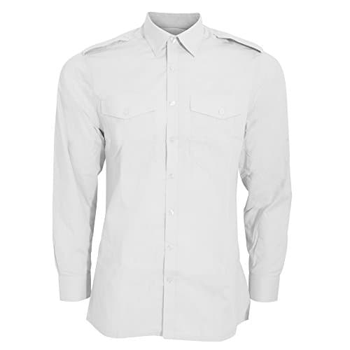Image of Kustom Kit Mens Long Sleeve Pilot Shirt (18) (White)