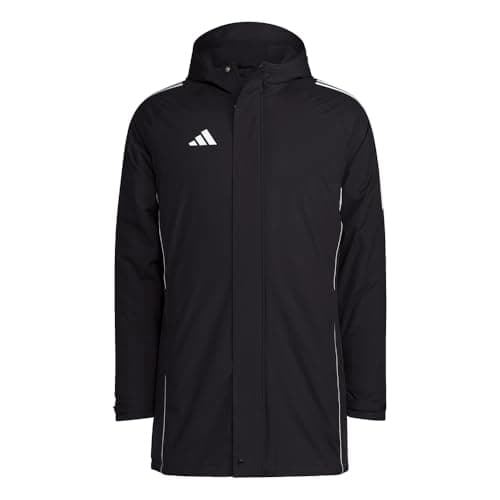 Image of adidas Soccer Tiro 24 Stadium Parka Jacket - Stay Warm on the Sidelines with Recycled Materials, Black / White, S