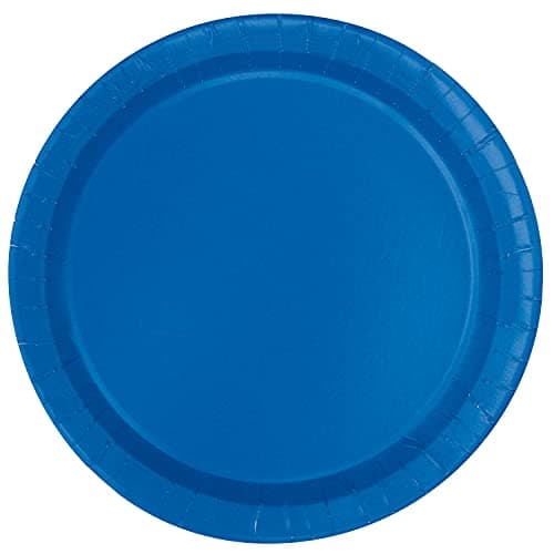 Image of Unique 31770EU Eco-Friendly Paper Plates-23 cm-Royal Blue Colour-16 Count (Pack of 1), Pack of 16