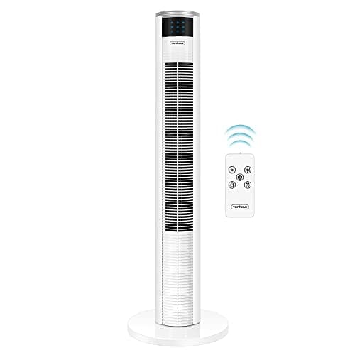 Image of VonHaus Tower Fan 35" – Electric Standing Floor Fan for Cooling with Remote Control, 7 Hour Timer, 60° Oscillation, 3 Modes, 3 Speeds – For Home, Office, Living Room, Bedroom