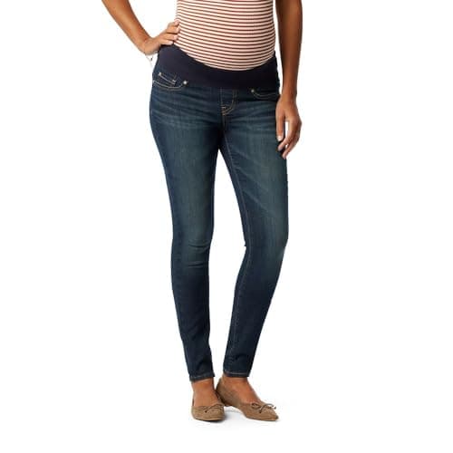 Image of Signature by Levi Strauss & Co. Gold Women's Maternity Baby Bump Skinny Jeans, Blue Laguna-waterless, M