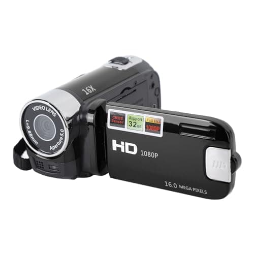 Image of YUEHISY 4K 48MP Video Camera, 2.7 Inch TFT Rotatable Screen 16x Digital Zoom DV Camcorder with USB Cable, for Recording While Charging HD Output (Black)