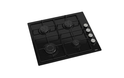 Image of Ferre EL056-60cm Built-in Black Gas Hob, 4 Burners, Flame Failure Protection, Black, 60cm, NG/LPG Convertible, Built in