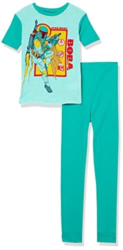 Image of STAR WARS Boys | Girls Pajamas 2-Piece Snug-Fit Cotton PJ Sets - Boba Fett | Grogu | R2D2 | Princess Leia | The Child and Mandalorian