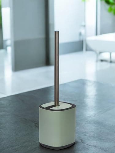 Image of Showerdrape Echo Sage Green Steel Toilet Brush & Holder