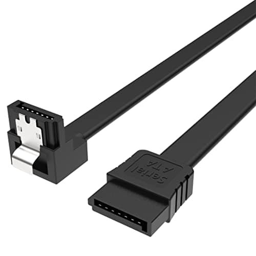 Image of Akasa PROSLIM | Super Slim SATA III Right Angle Cable | 7-pin SATA Female Connector | Up to 6 Gbps | For HDD/SSD hard disks, DVD player recorder, SATA Optical Drive | Black | 50cm | AK-CBSA09-05BK