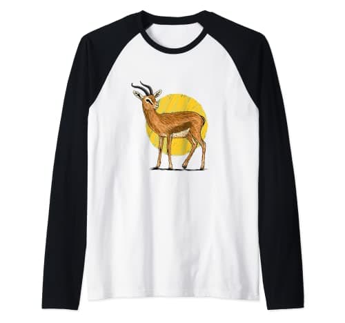 Image of Great Gazelle Thomson Gazelle Savannah Desert African Raglan Baseball Tee