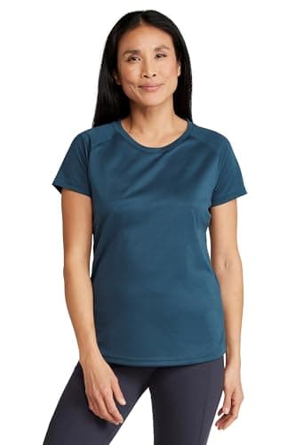 Image of Mountain Warehouse Endurance Womens T-Shirt - IsoCool Ladies Top, UV Protection UPF30+ Tee, Breathable & High Wicking - for Spring Summer, Running, Travelling Dark Green (Plain) Women's Size 12